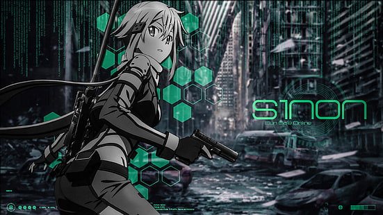 animeflickor, Sword Art Online, Asada Shino, HD tapet HD wallpaper
