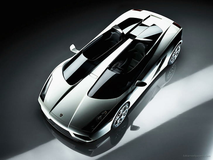 Lamborghini Concept S, бял и черен спортен автомобил lamborghini, концепция, lamborghini, автомобили, HD тапет