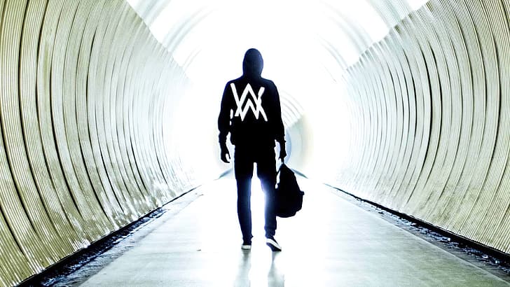 Alan Walker, DJ, musisi, EDM, musik, Ruang Musik, pudar, logo Alan Walker, seni digital, YouTube, Wallpaper HD