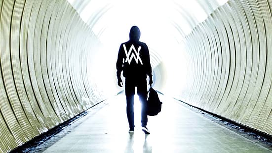 Алан Уокер, диджей, музыкант, EDM, музыка, Music Room, выцветший, логотип Алана Уокера, цифровое искусство, YouTube, HD обои HD wallpaper