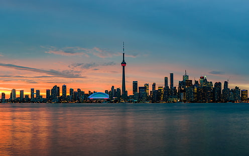 Städer, Toronto, byggnad, Kanada, stad, himmel, skyskrapa, HD tapet HD wallpaper