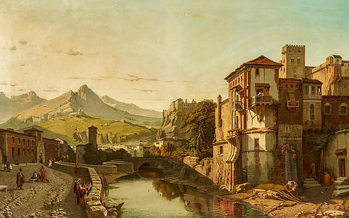 François-Antoine Bossuet, 회화, 고전 예술, 고전 예술, 삽화, 그라나다, 1876 년, HD 배경 화면 HD wallpaper
