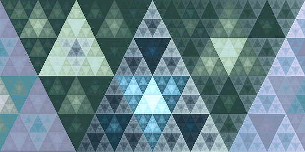 alfombra de área de argyle verde y blanco, fractal, apófisis, proporción áurea, secuencia de Fibonacci, triángulo, arte digital, 3D, abstracto, Fondo de pantalla HD HD wallpaper