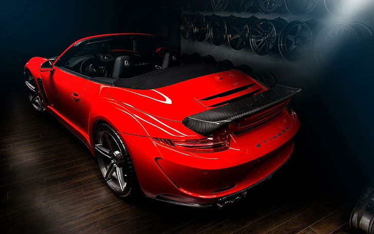 2014 TopCar Porsche 991 Carrera Stinger Cabriolet 2, red convertible porsche, cabriolet, porsche, carrera, 2014, topcar, stinger, cars, HD wallpaper