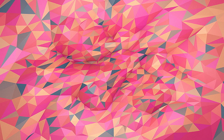 metaphysics, hampus, olsson, art, red, pink, polygon, pattern, HD wallpaper