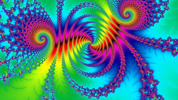 pink and blue wallpape, fractal, abstract, psychedelic, HD wallpaper