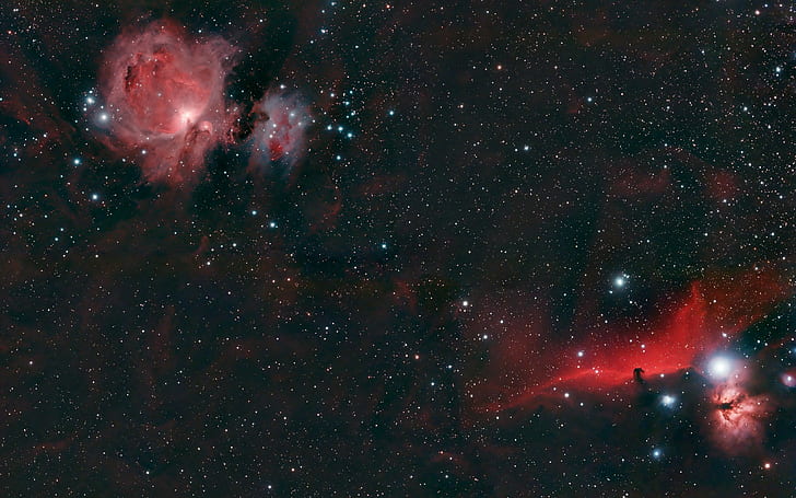 orion utrymme stjärnor röd svart nasa nebulosa, HD tapet