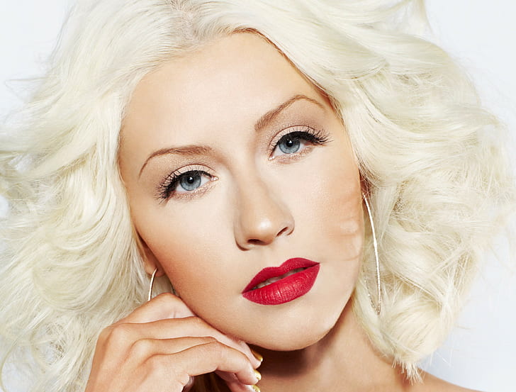 Christina Aguilera, girl, singer, cristina aguilera, girl, face, singer, makeup, celebrity, blonde, Christina Aguilera, lip, HD wallpaper