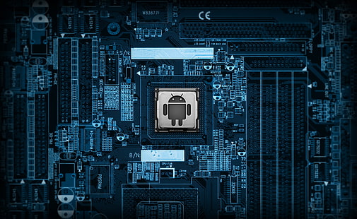Scheda madre Android Wallpaper HD, circuito blu, computer, Android, scheda madre, Sfondo HD HD wallpaper