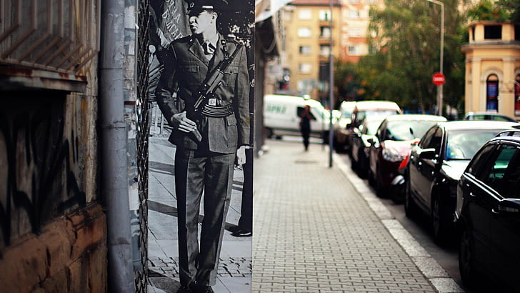 soldato war street vista divisa, Sfondo HD
