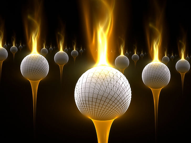 Golf HD, lighted balls, sports, golf, HD wallpaper