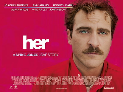 โปสเตอร์ภาพยนตร์, เธอ (ภาพยนตร์), Joaquin Phoenix, Spike Jonze, วอลล์เปเปอร์ HD HD wallpaper