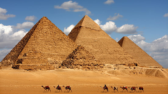 Великая пирамида, Египет, Египет, пирамида, верблюд, 8к, HD обои HD wallpaper
