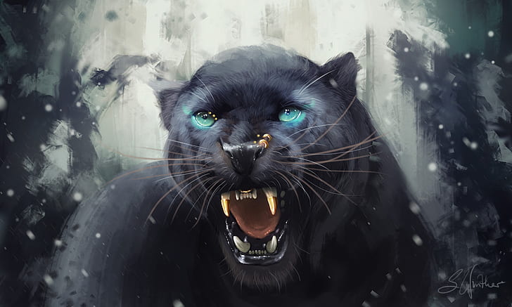 black panther, hd, panther, artwork, artist, digital art, artstation, HD wallpaper