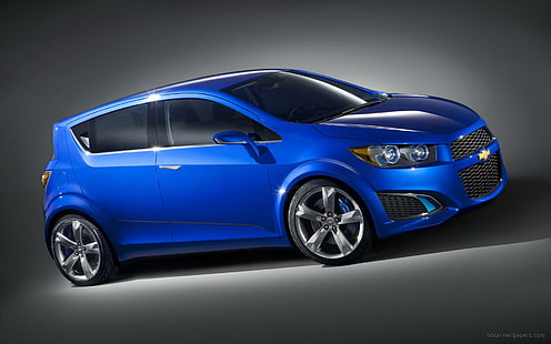 Chevrolet Aveo RS, berlina 3 porte blu, chevrolet, aveo, automobili, Sfondo HD HD wallpaper