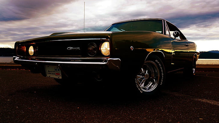 Dodge Charger, muscle cars, car, road, Dodge, Dodge Charger RT 1968, Dodge Charger RT, HD wallpaper