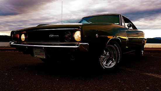 Dodge Charger, muscle cars, carro, estrada, Dodge, Dodge Charger RT 1968, Dodge Charger RT, HD papel de parede HD wallpaper