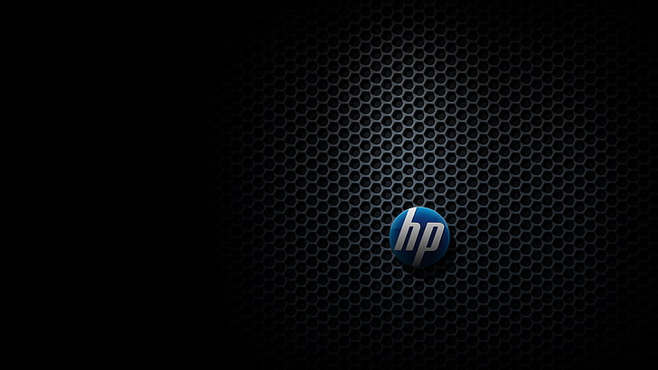 logo HP biru, latar belakang, layar lebar, Wallpaper, teknologi, merek, layar penuh, wallpaper HD, layar penuh, Wallpaper HD
