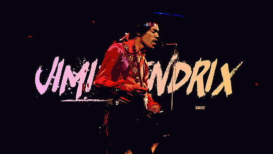 Sänger, Jimi Hendrix, Künstlerisch, Konzert, Digitale Kunst, Gitarre, Gitarrist, Rock (Musik), Sänger, HD-Hintergrundbild HD wallpaper