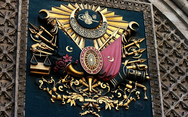 شعار النبالة ديكور الحائط العثماني ، الإمبراطورية العثمانية، خلفية HD