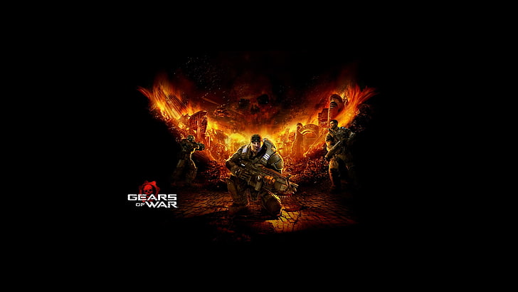 1 2 Gears of War - Marcus Squatting in 10809 Gry wideo Gears of War HD Art, gears, 2, 3, 1, of, Marcus, Tapety HD
