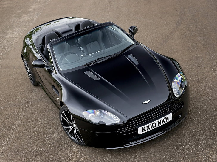 Aston Martin V8 Vantage N420 Roadste, black Bentley convertible car, Cars, Aston Martin, black, 2011, open car, HD wallpaper