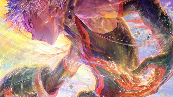 Katsuki Bakugou, Fantasiekunst, Boku no Hero Academia, digitale Kunst, HD-Hintergrundbild