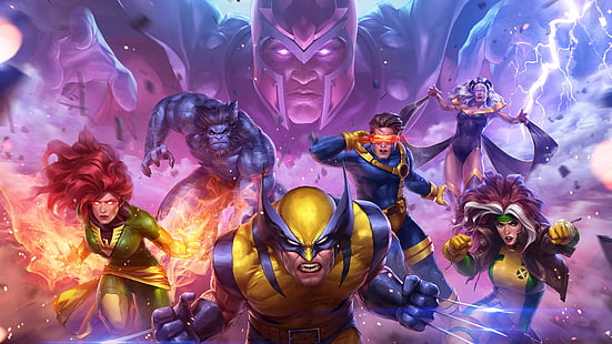 Wolverine, Rogue (X-men), Cyclops, Beast (Henry McCoy), X-Men, Ororo Monroe, Jean Gray, Magneto, HD тапет HD wallpaper
