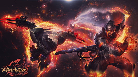 Sfondo di Yasuo e Zed, League of Legends, Zed, Yasuo, Sfondo HD HD wallpaper