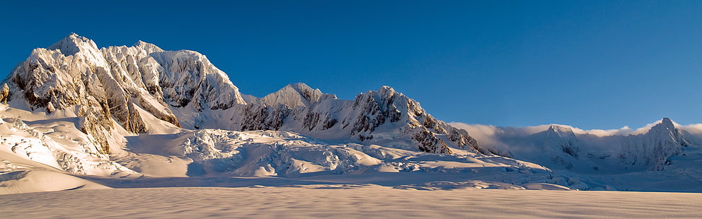 Deux moniteurs, paysage, montagne, affichage multiple, neige, Fond d'écran HD HD wallpaper