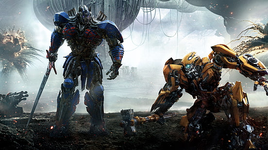 Transformers: O Último Cavaleiro, Optimus Prime, Bumblebee, 4K, HD papel de parede HD wallpaper