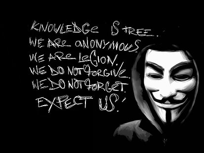 анархия, анонимный, темный, хакер, взлом, маска, садик, вендетта, HD обои HD wallpaper