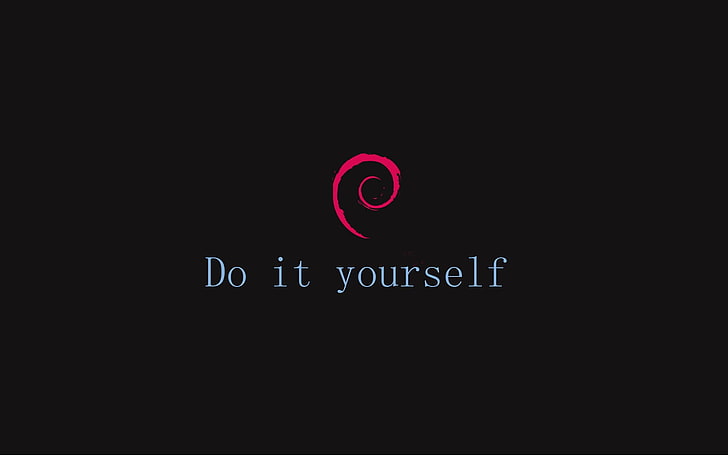 do it yourself logo, GNU, Debian, Linux, HD wallpaper