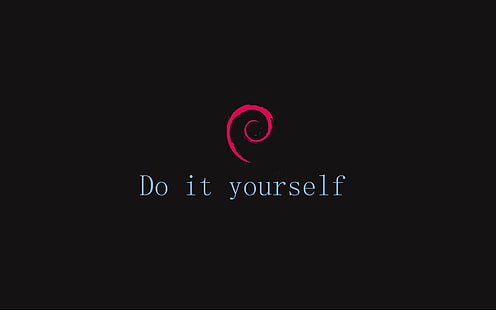 do it yourself logo, GNU, Debian, Linux, HD wallpaper HD wallpaper