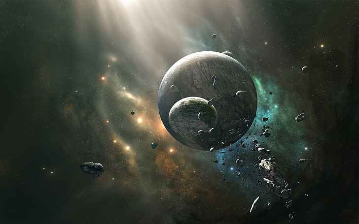 ภาพประกอบดาวเคราะห์, ศิลปะอวกาศ, อวกาศ, งานศิลปะ, ดาวเคราะห์, วอลล์เปเปอร์ HD
