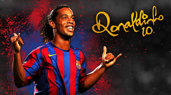 Ronaldinho Barcelona, ​​วอลเปเปอร์ดิจิทัล Ronaldinho, กีฬา, ฟุตบอล, วอลล์เปเปอร์ HD HD wallpaper
