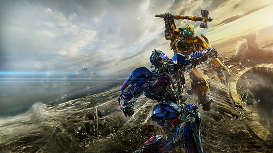 4K, Luta, Transformers: O Último Cavaleiro, Bumblebee, Optimus Prime, HD papel de parede HD wallpaper