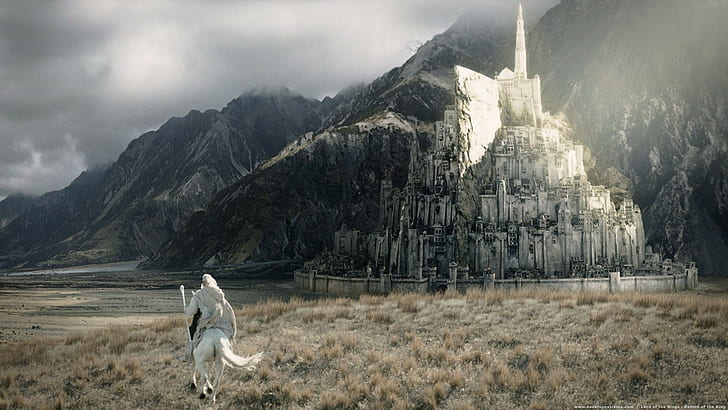 Minas Tirith, fantezi şehri, Gandalf, Yüzüklerin Efendisi, filmler, HD masaüstü duvar kağıdı
