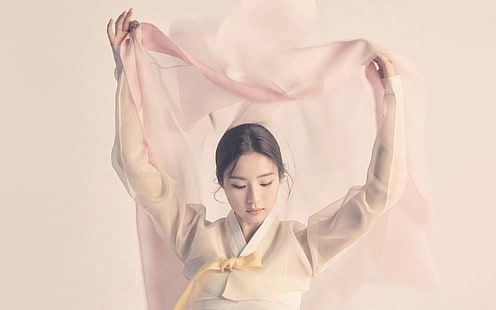 coreano, asiático, kpop, garota, vestido, rosa, HD papel de parede HD wallpaper