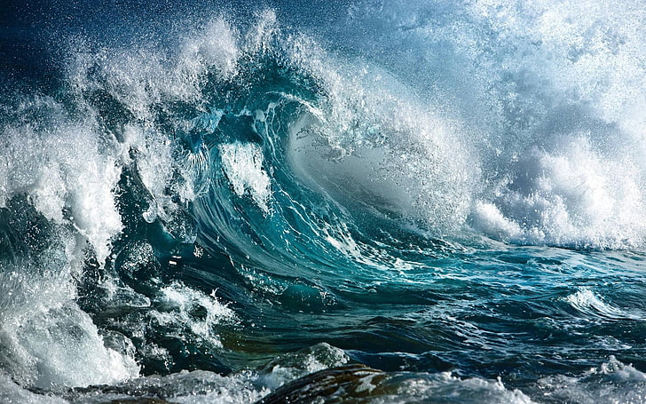 air, ombak, laut, alam, Wallpaper HD