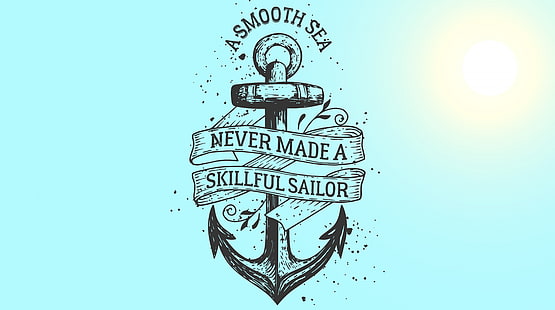 Cytat motywacyjny, logo A Smooth Sea, artystyczny, typografia, cytat, żeglarz, umiejętny, Tapety HD HD wallpaper