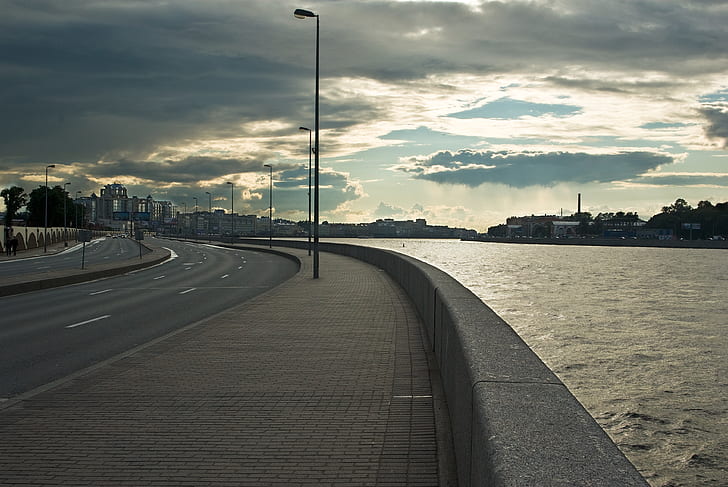 Embankment, St Petersburg, River, HD wallpaper