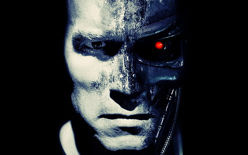 Постер фильма Терминатор, робот, Арнольд Шварценеггер, Терминатор, т-800, HD обои HD wallpaper