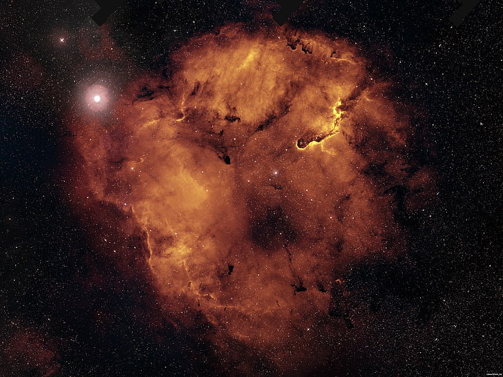 orange och svart nebulosa, rymd, digital konst, rymdkonst, elefantstamnebulosa, HD tapet