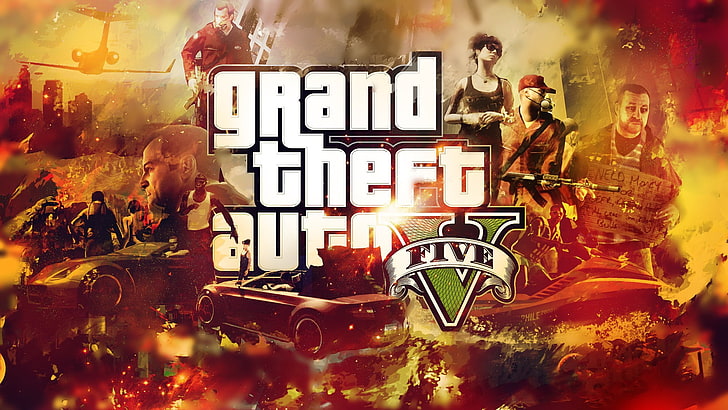Fond d'écran Grand Theft Auto V, Grand Theft Auto V, Rockstar Games, jeux vidéo, Fond d'écran HD