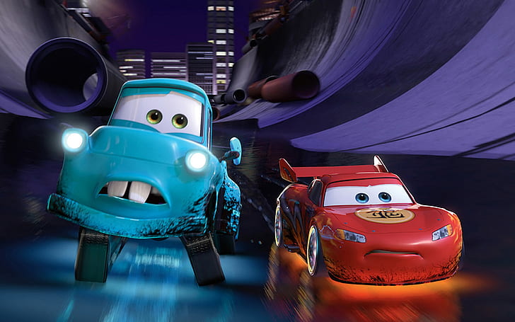 Cars 2 Lightning McQueen and Mater, animation, pixar, cars, adventure, comedy, HD wallpaper