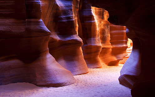 Antelope Canyon, Arizona, AS, batu merah, Antelope, Canyon, Arizona, AS, Merah, Batuan, Wallpaper HD HD wallpaper