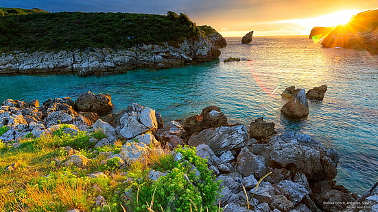 Buelna Beach, Asturias, สเปน, ชายหาด, วอลล์เปเปอร์ HD HD wallpaper