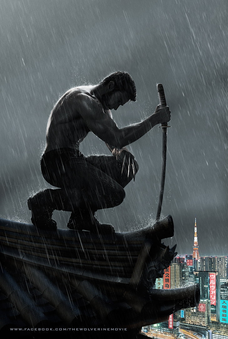 Il poster del film Wolverine, Wolverine, spada, Sfondo HD, sfondo telefono