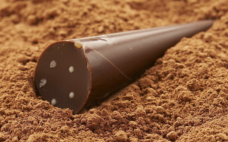 chocolate and powder, chocolate, sweet, cone, cocoa, HD wallpaper
